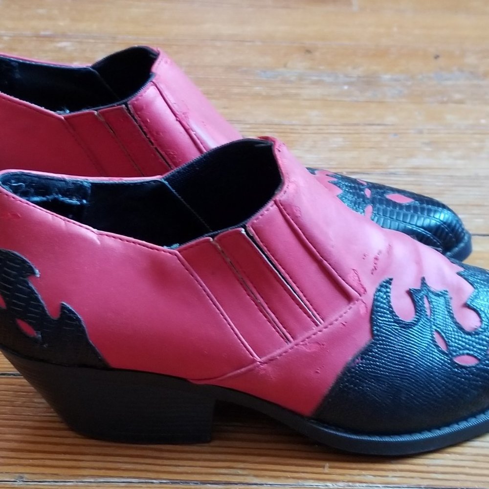 Vintage Candie's Red and Black Booties, 7.5M